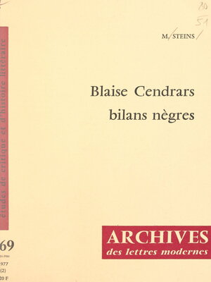 cover image of Blaise Cendrars